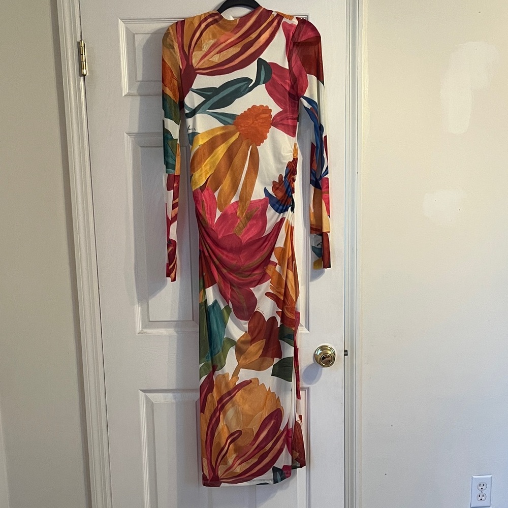 Anthropologie Multicolor Floral Long Sleeve Dress